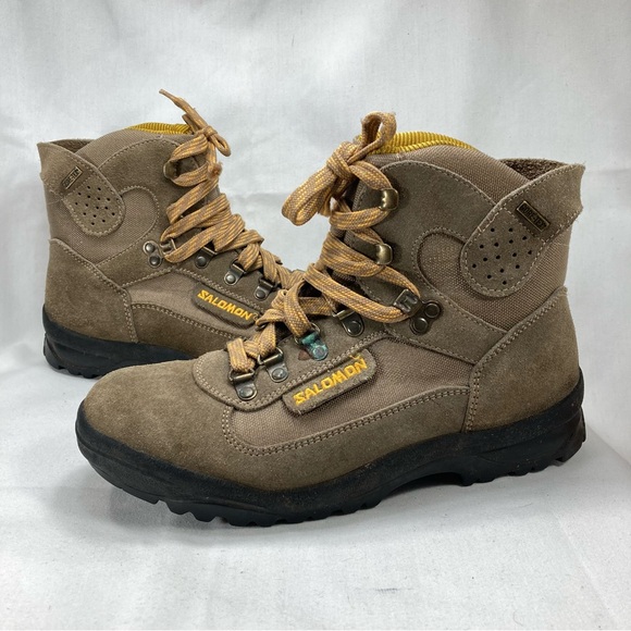 Salomon Shoes - Vintage Salomon Gore-Tex Women's Hiking Winter Boots Brown Lace Up Sz 7.5